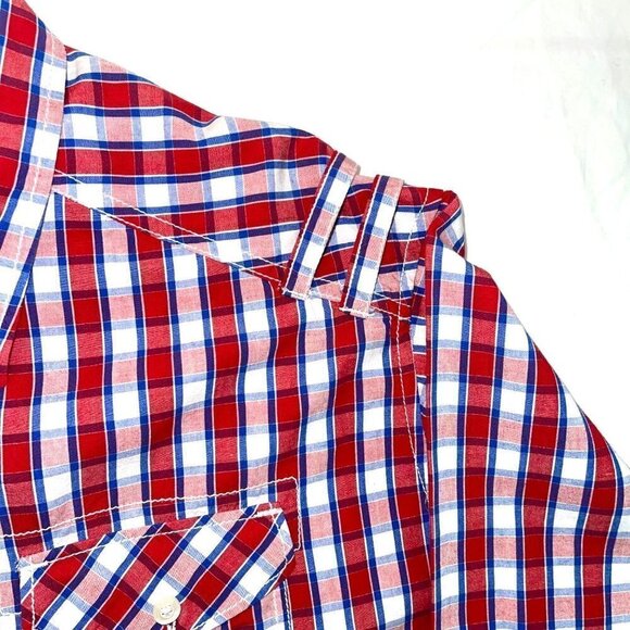 Paper Denim & Cloth Shirt Size XL Mens Plaid Cotton Button Up Long Sleeve Red - Picture 10 of 14